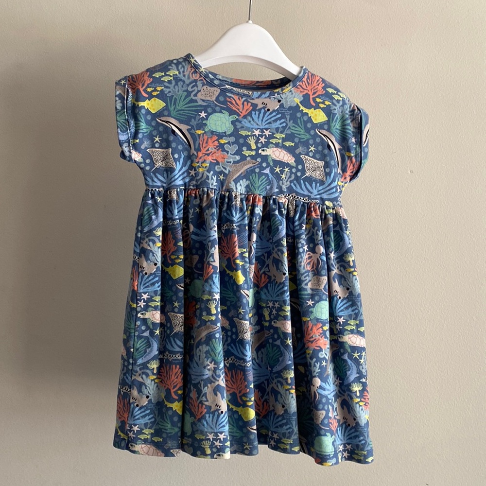 Rolled sleeve skater dress